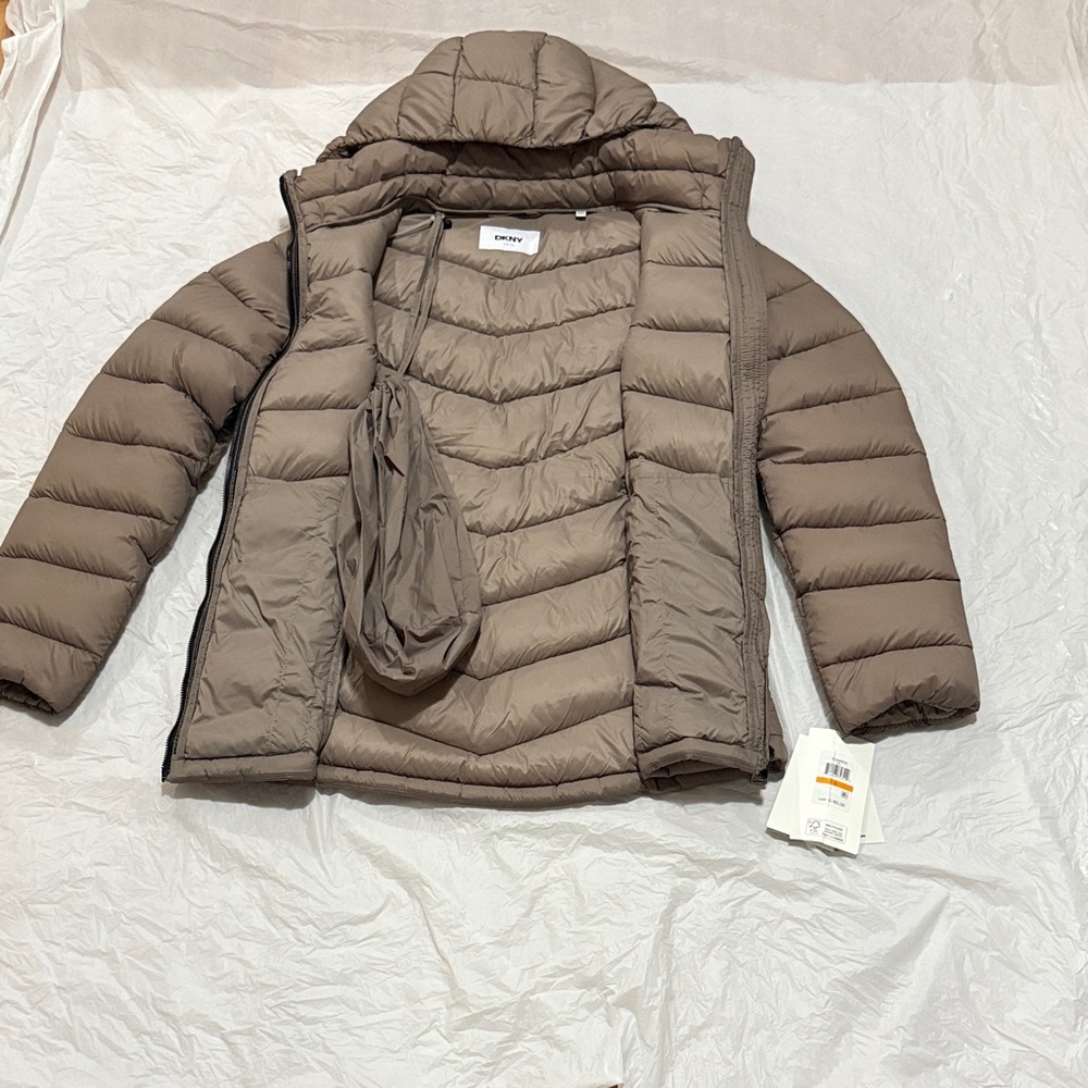DKNY Brown Puffer Jacket New With tags